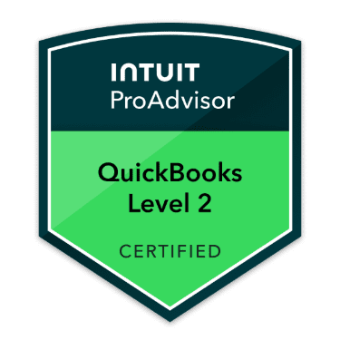Certified QuickBooks Level 2 Intuit ProAdvisor Badge